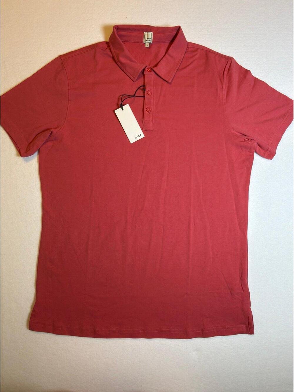 Swet Tailor Polo Shirt Men’s XL Pink Performance Stretch Short Sleeve Golf Casua